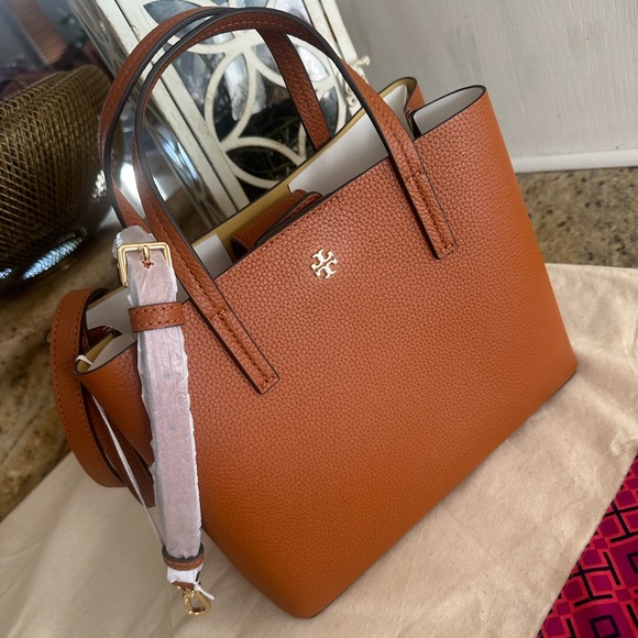 New Tory Burch BLAKE SMALL TOTE BOURBON / CORNBREAD - Picture 8 of 8